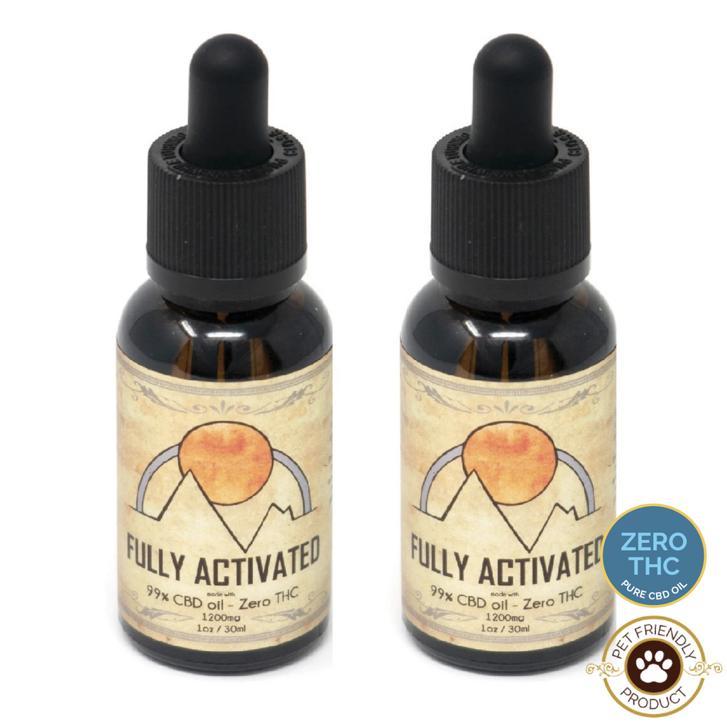 Pure CBD Oil 2-Pack - THC Free for Humans & Pets | Fully Activated CBD